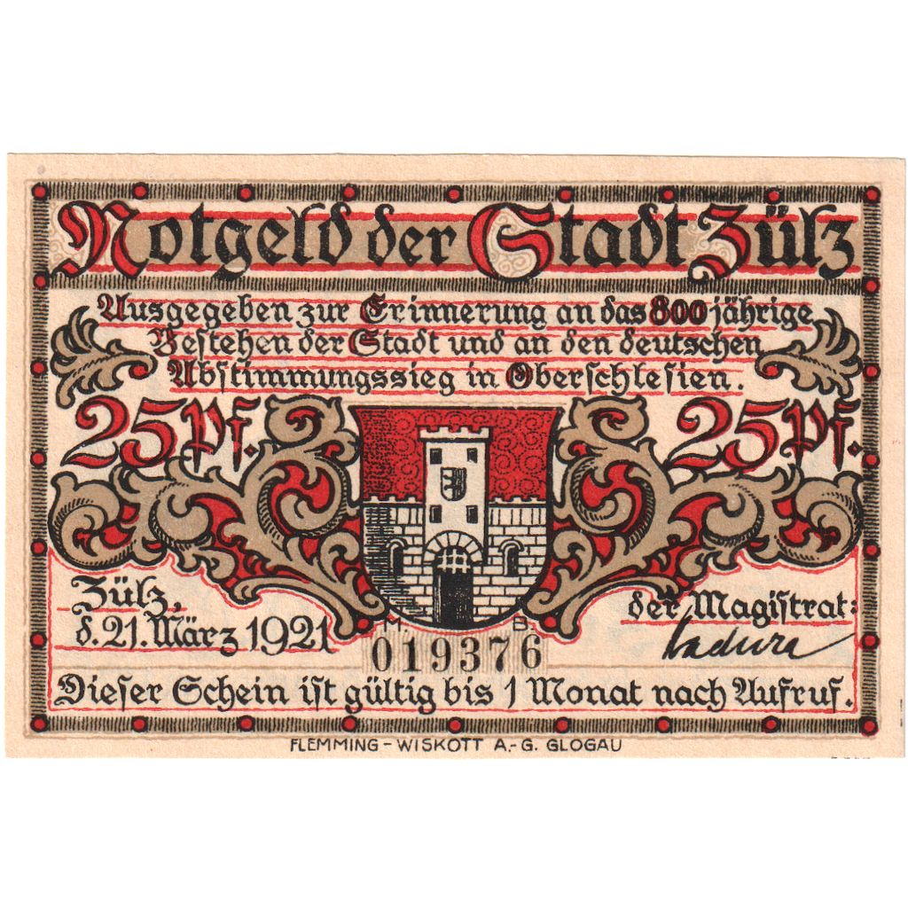 Germany, Zülz, 25 Pfennig, 1921-03-21, UNC(63)