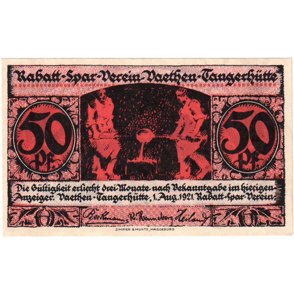 Deutschland, Vaethen-Tangerhütte, 50 Pfennig, 1921-08-01, UNZ-
