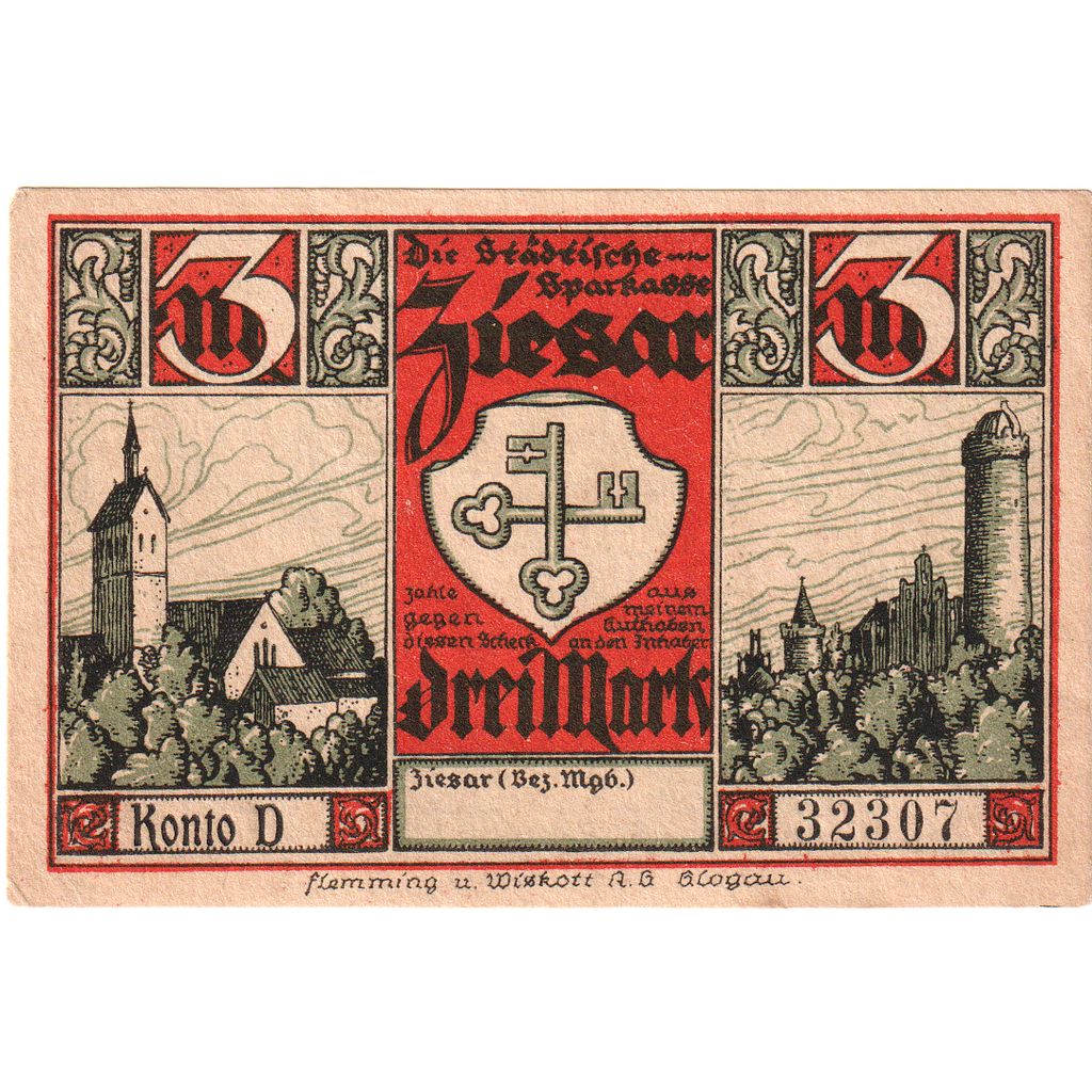Germany, Ziesar, 3 Mark, AU(55-58)