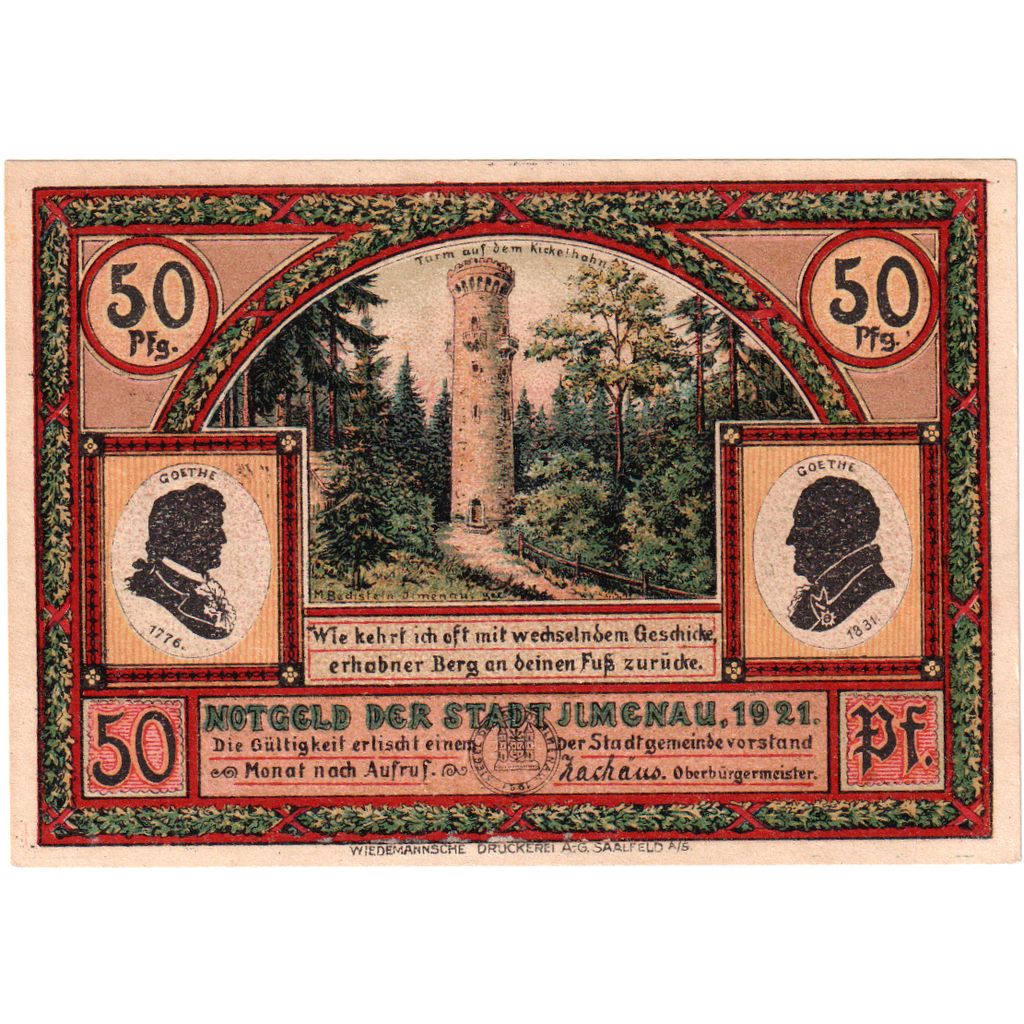 Deutschland, ilmenau, 50 Pfennig, UNZ-