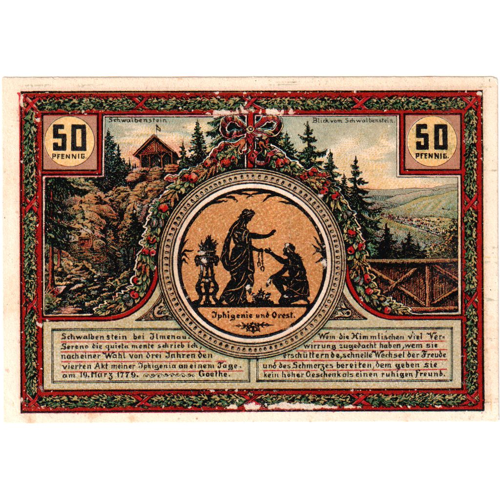 Deutschland, ilmenau, 50 Pfennig, VZ