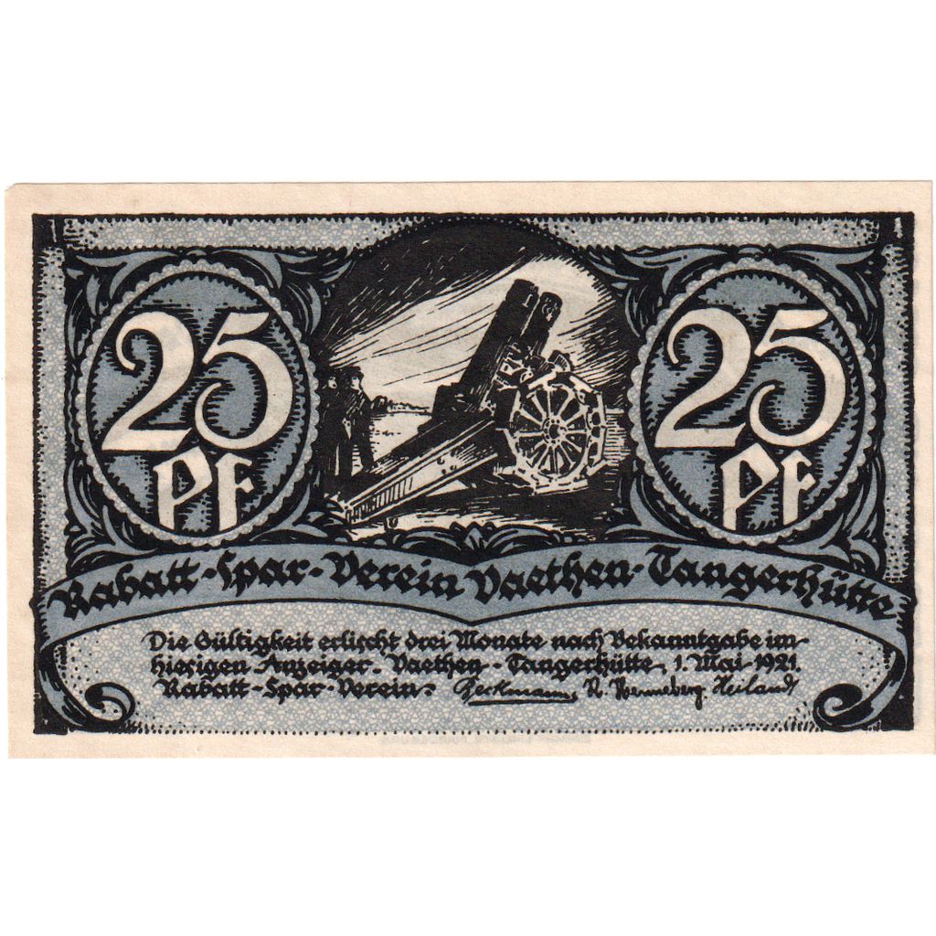 Germany, Vaethen-Tangerhütte, 25 Pfennig, 1921-08-01, AU(55-58)