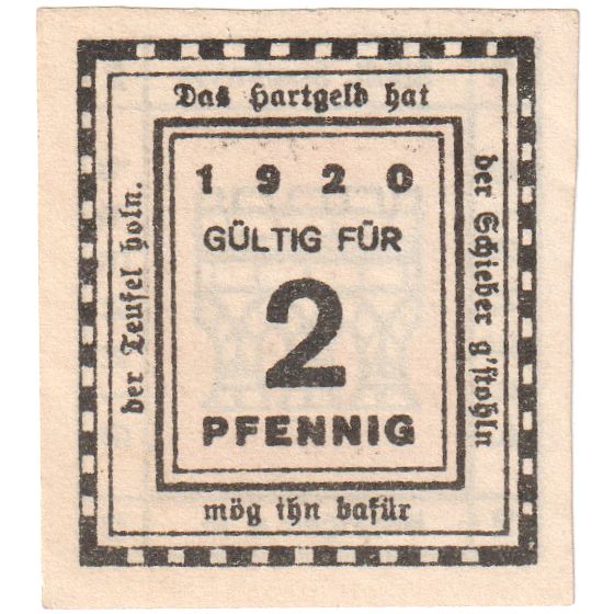 Germania, Kitzingen, 2 Pfennig, SPL