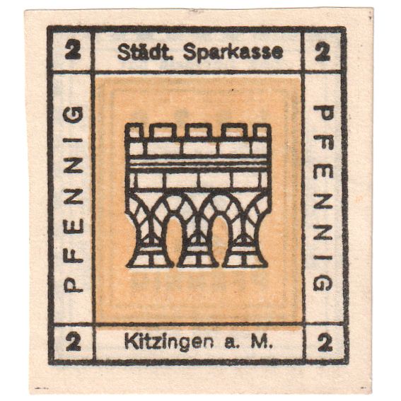 Germania, Kitzingen, 2 Pfennig, SPL