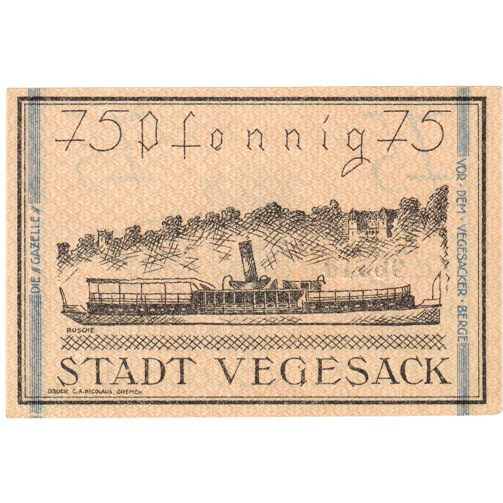 Germania, Vegesack, 75 Pfennig, 1921-12-01, SPL