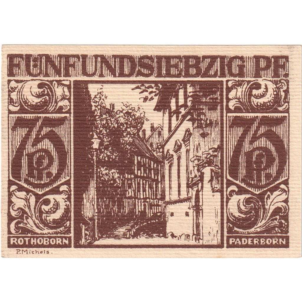 Alemania, Paderborn, 75 Pfennig, 1921-11-10, SC
