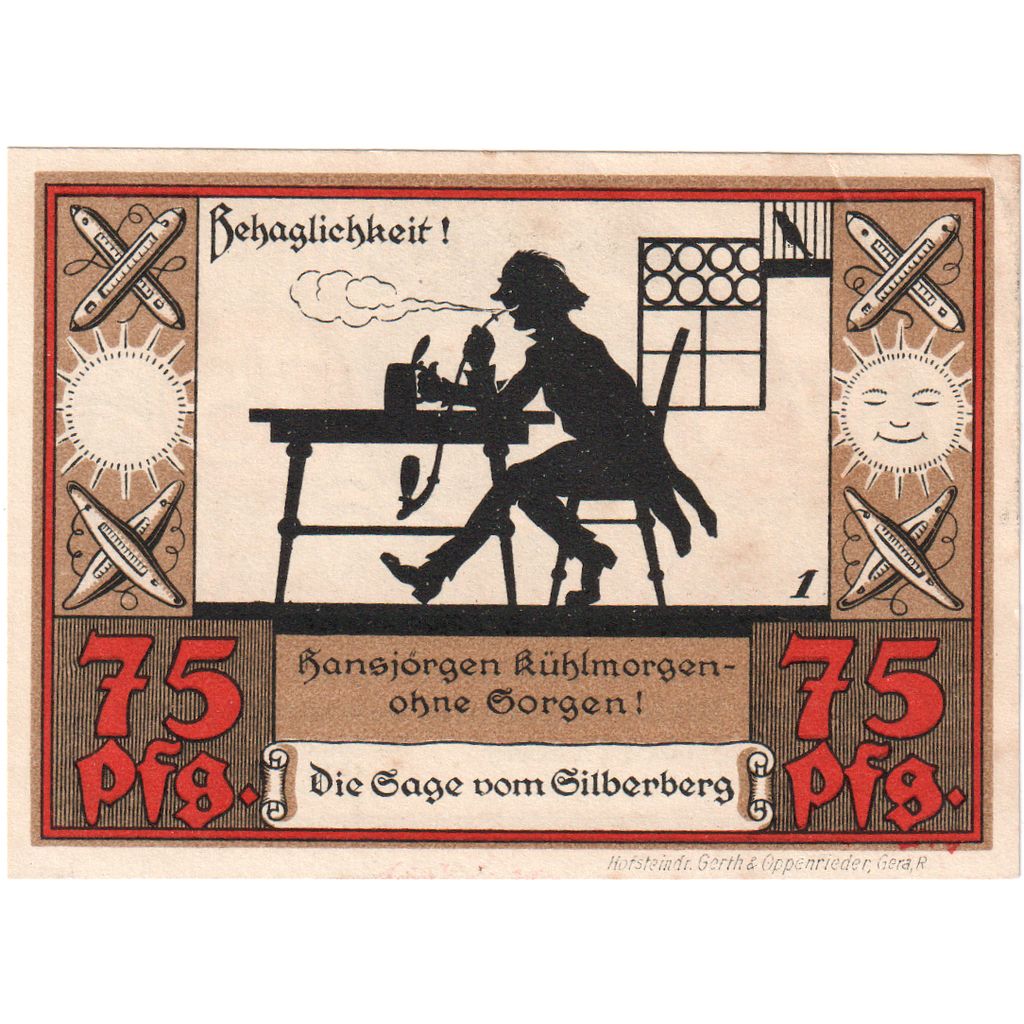 Germany, Wünschendorf, 75 Pfennig, 1921-09-21, AU(55-58)