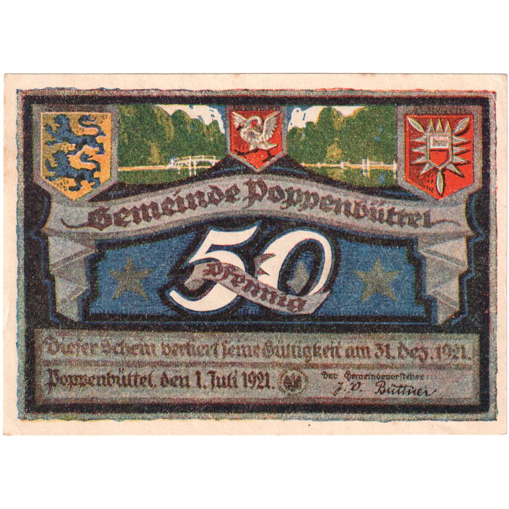 Deutschland, Poppenbüttel, 50 Pfennig, 1921-12-31, SS