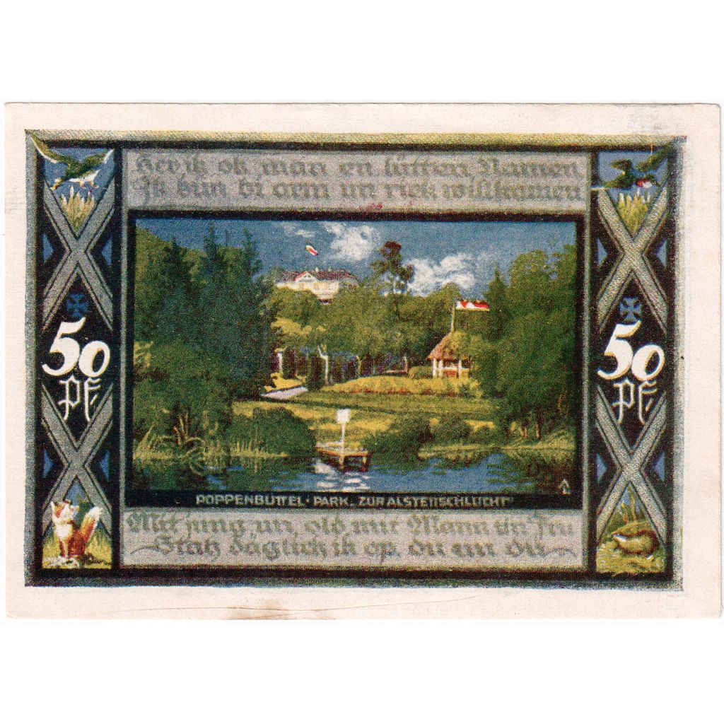 Germany, Poppenbüttel, 50 Pfennig, 1921-12-31, EF(40-45)