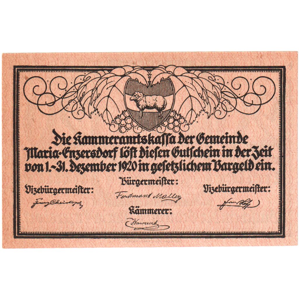 Austria, Enzersdorf, 20 Heller, 1920-12-31, SC