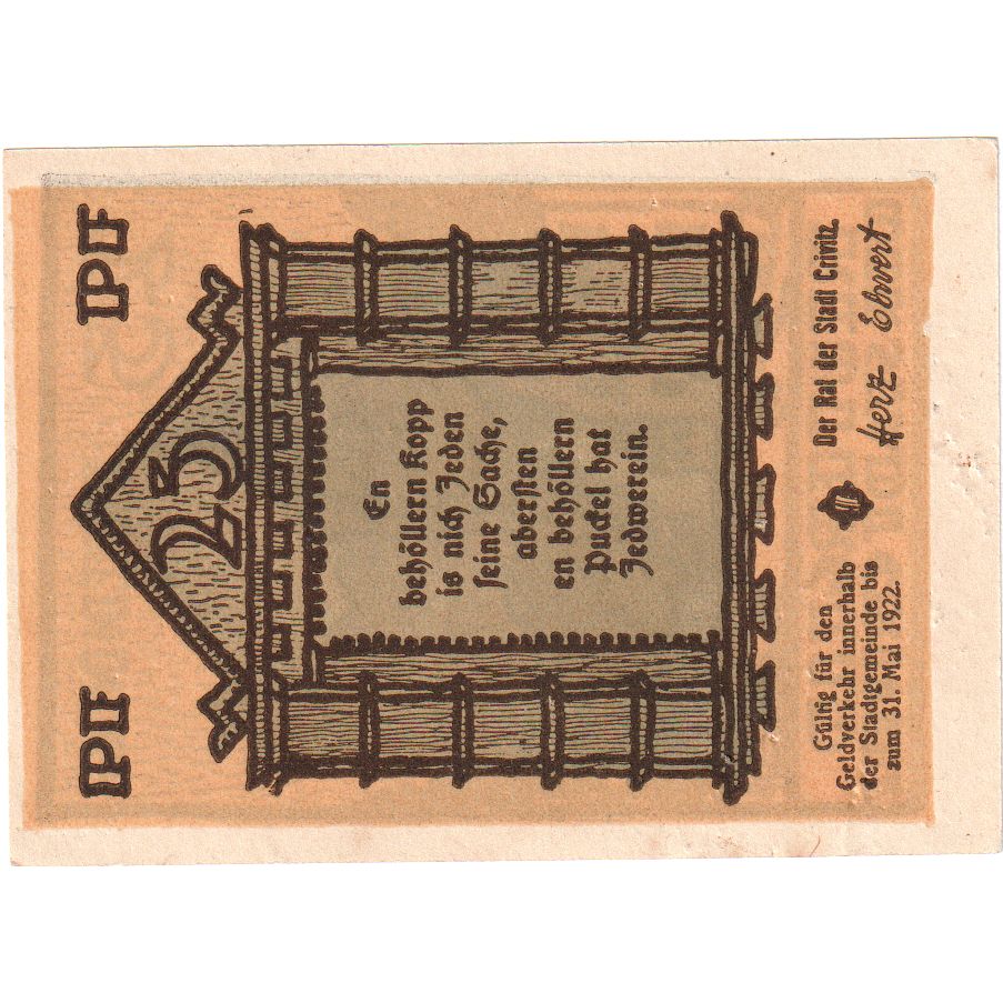 Germany, Crivitz, 25 Pfennig, 1922-05-31, UNC(63)