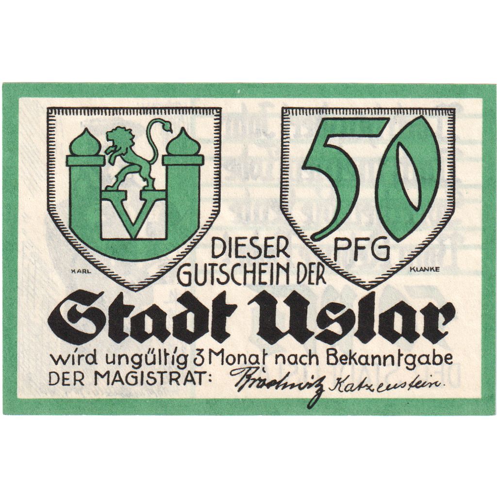 Deutschland, Uslar, 50 Pfennig, UNZ-