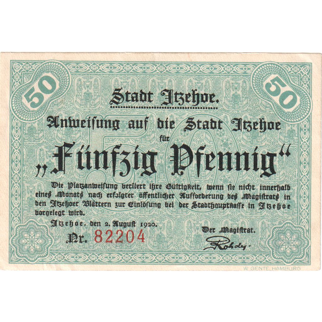 Deutschland, Itzehoe, 50 Pfennig, 1920-08-02, UNZ-