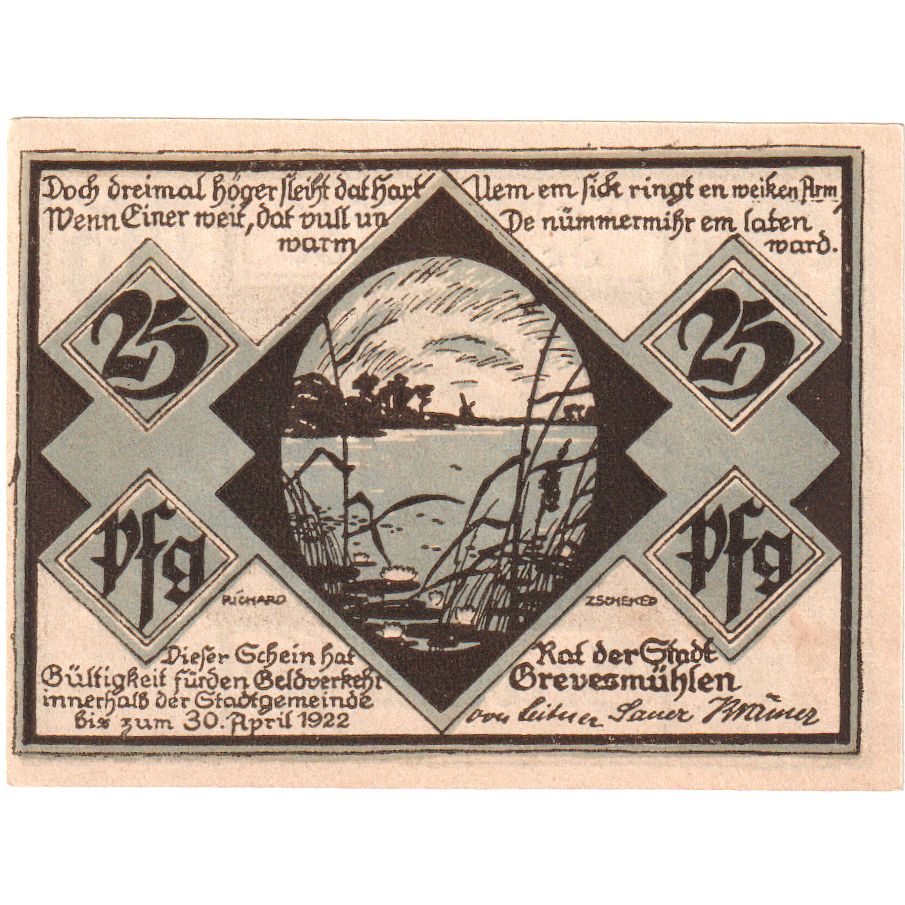 Alemania, Grevesmühlen, 25 Pfennig, 1922-04-30, SC