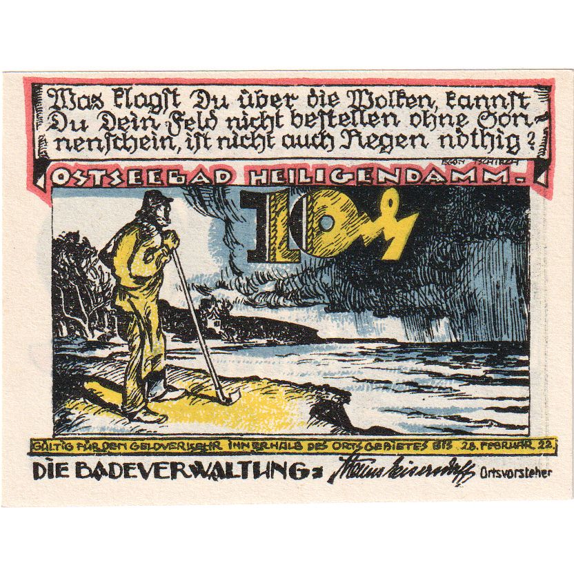 Deutschland, Heiligendamm, 10 Pfennig, 1922-02-28, UNZ-