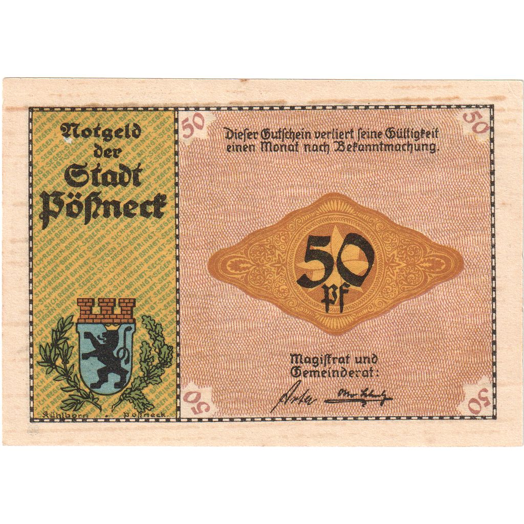Alemania, Possneck, 50 Pfennig, SC