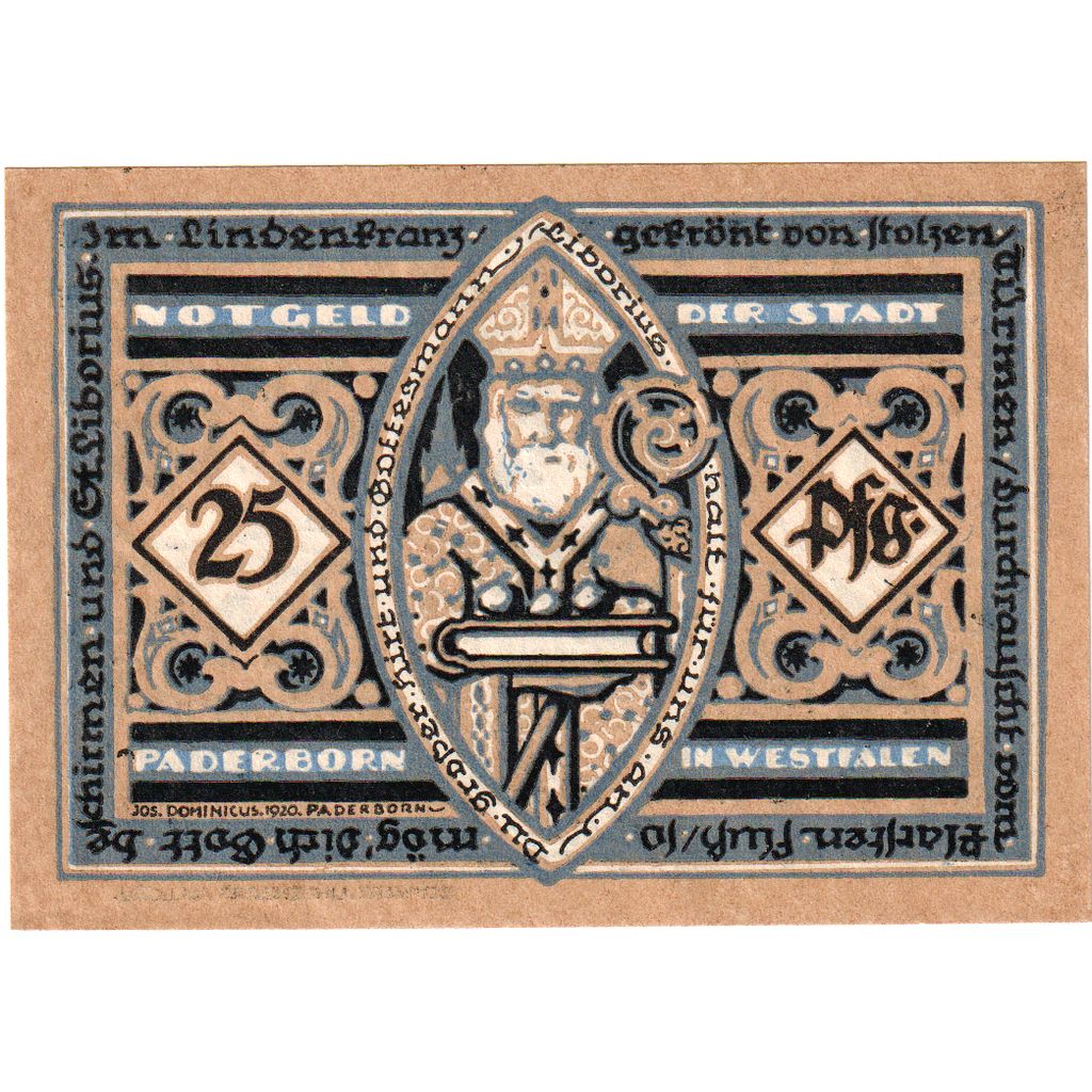 Alemania, Paderborn, 25 Pfennig, 1920-03-01, SC