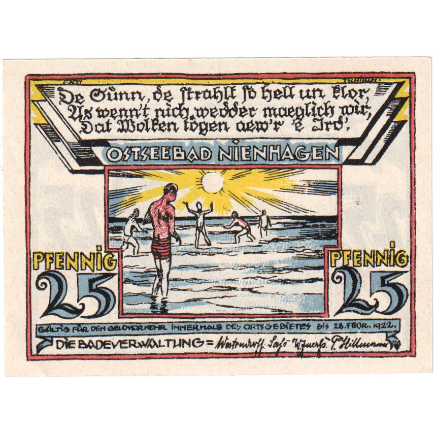 Deutschland, Nienhagen, 25 Pfennig, 1922-02-28, UNZ-