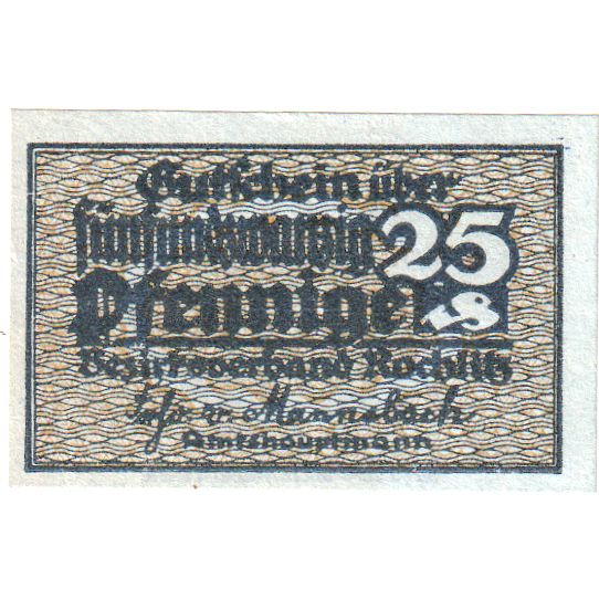 Germania, Rochlitz, 25 Pfennig, 1921-09-30, SPL