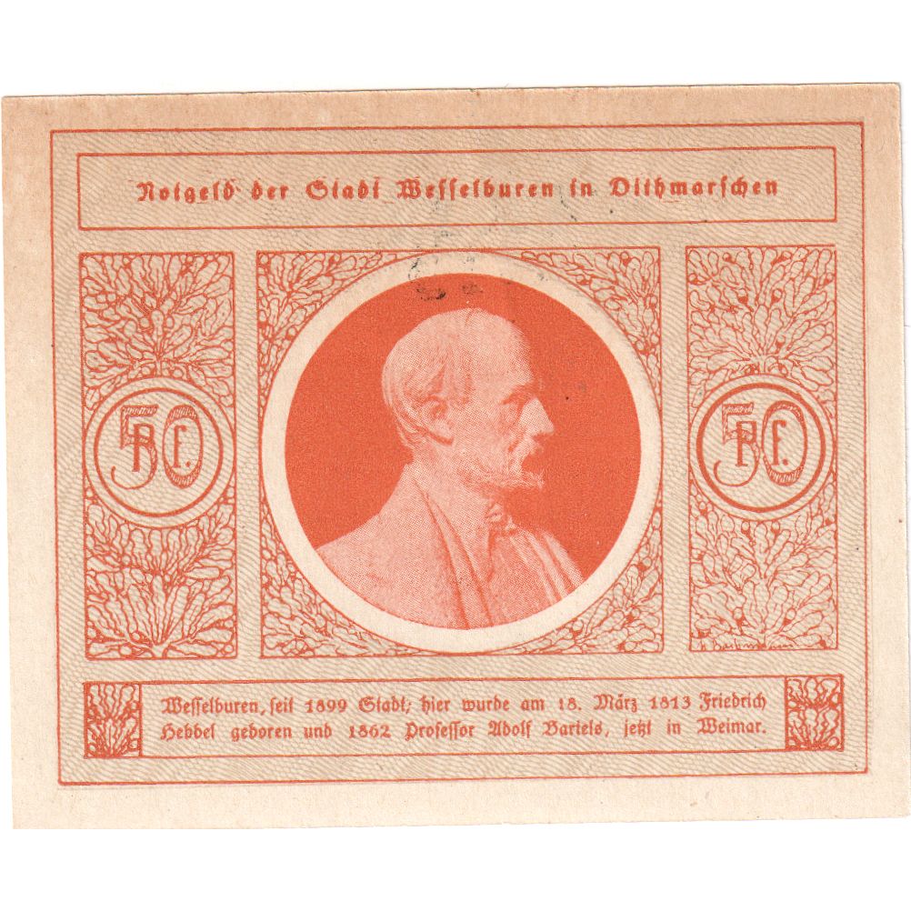 Germany, Wesselburen, 50 Pfennig, UNC(63)