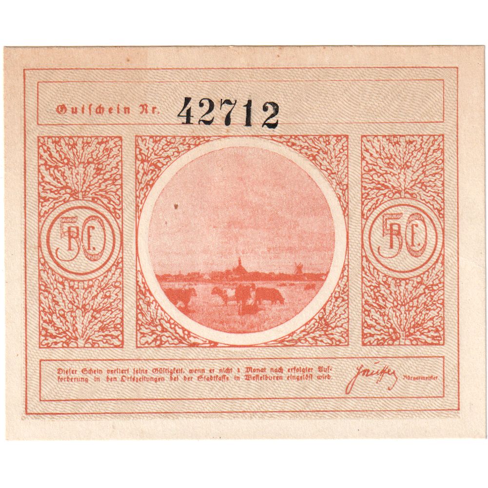 Germany, Wesselburen, 50 Pfennig, UNC(63)