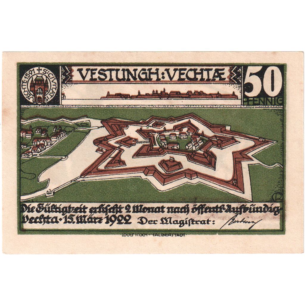 Deutschland, Vechta, 50 Pfennig, 1922-03-15, UNZ-