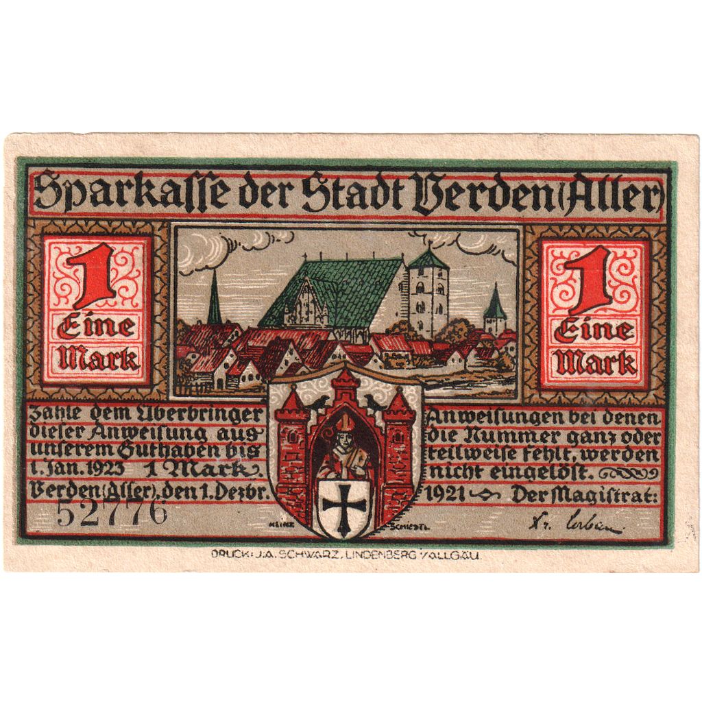 Germany, Verden, 1 Mark, 1923-01-01, AU(55-58)