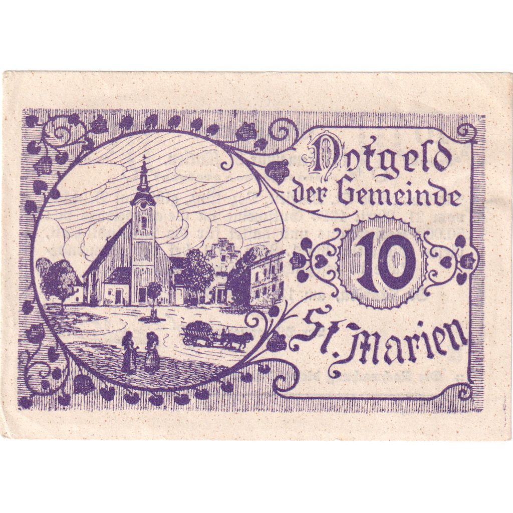 Austria, St Marien, 10 Heller, 1921-05-01, EBC