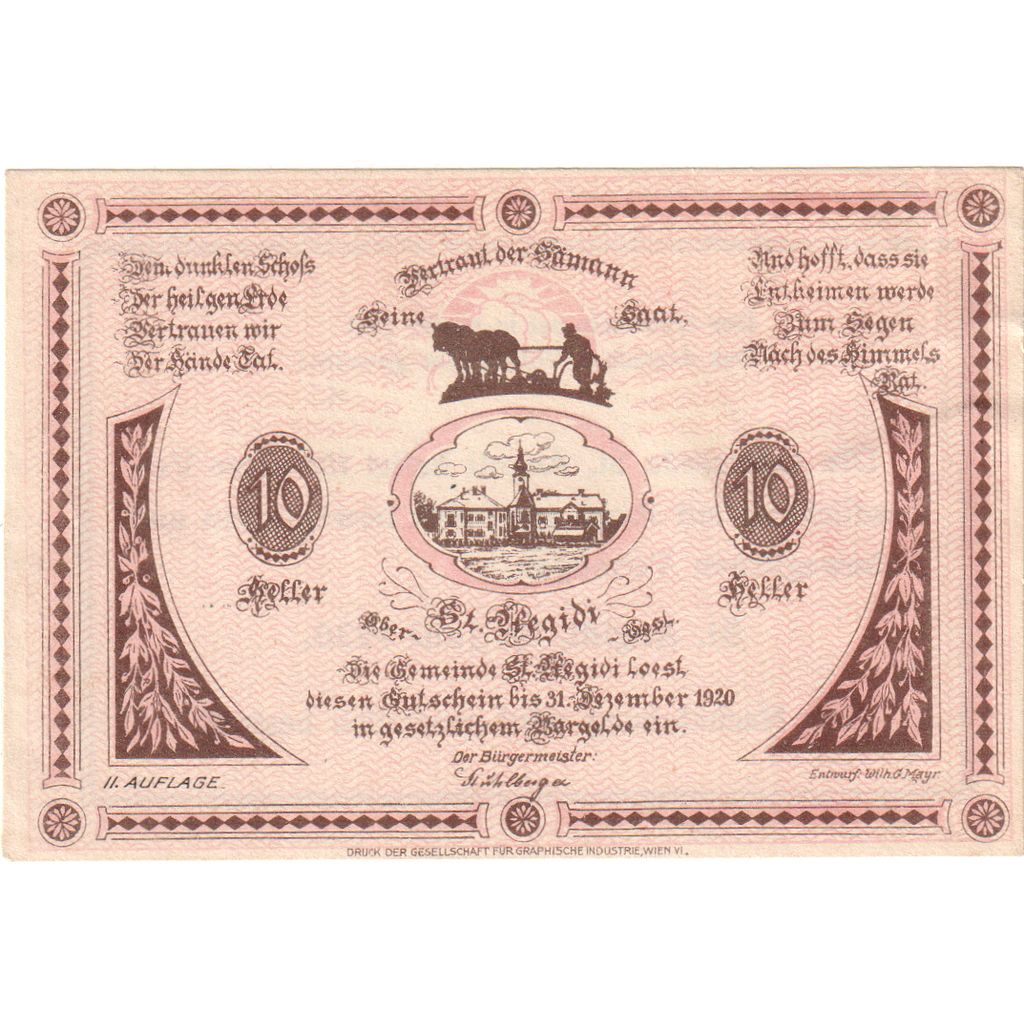Austria, St Aegidi, 10 Heller, 1920-12-31, SC