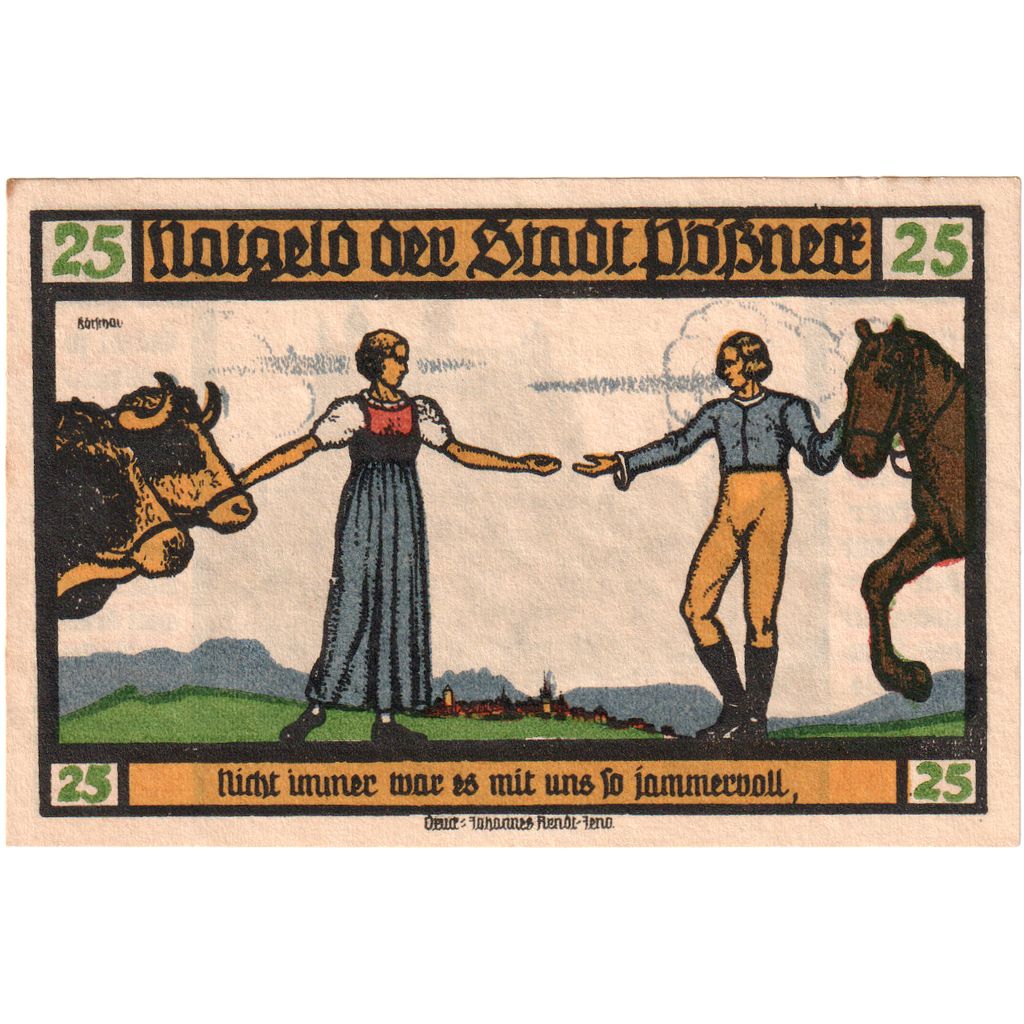 Germany, Possneck, 25 Pfennig, 1921-07-31, AU(55-58)