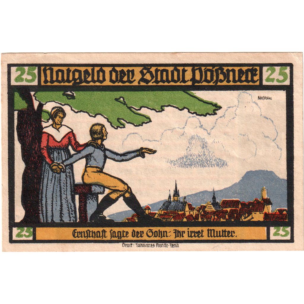 Germany, Possneck, 25 Pfennig, 1921-07-31, AU(55-58)