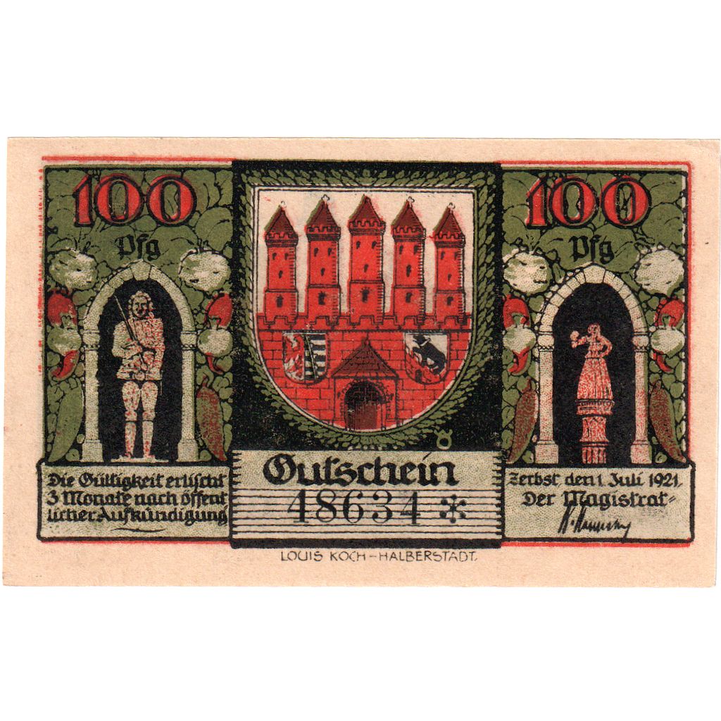 Deutschland, Zerbst, 100 Pfennig, 1921-07-01, UNZ-