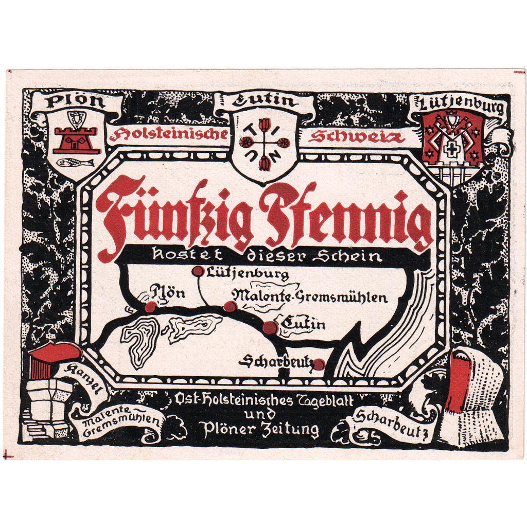 Niemcy, Plön, 50 Pfennig, UNC(63)