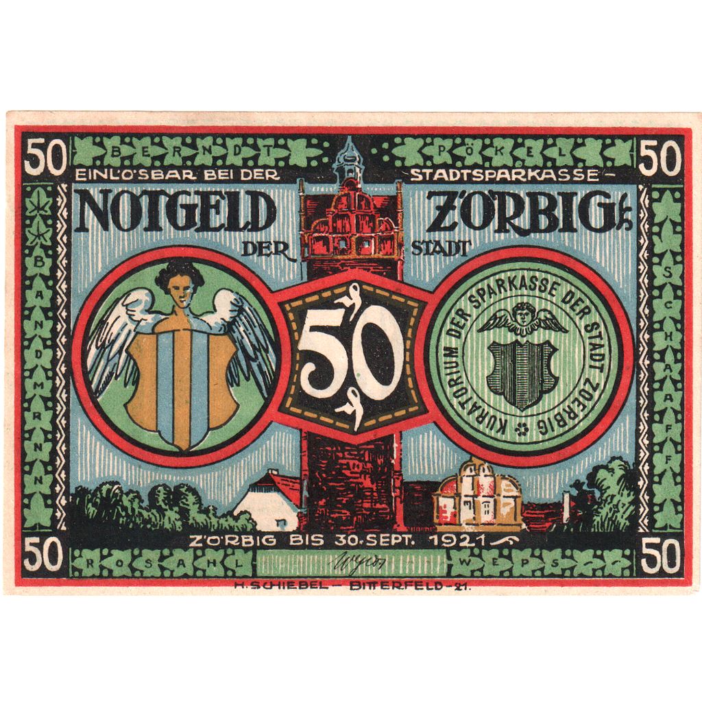 Alemania, Zörbig, 50 Pfennig, 1921-09-30, SC