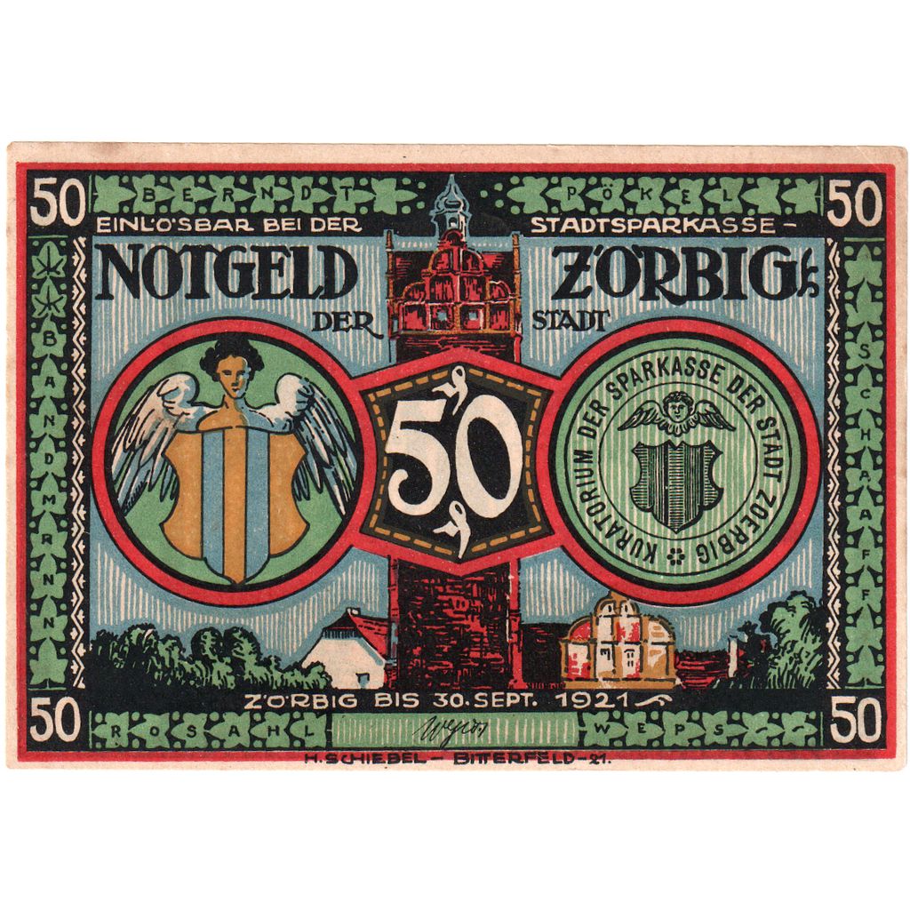 Alemania, Zörbig, 50 Pfennig, 1921-09-30, EBC