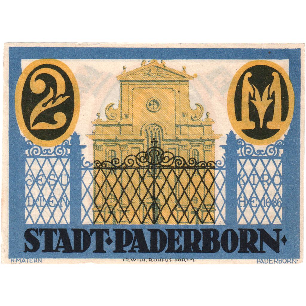 Niemcy, Paderborn, 2 Mark, 1921-11-10, UNC(63)