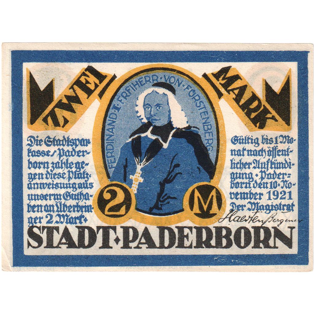 Alemanha, Paderborn, 2 Mark, 1921-11-10, UNC(63)