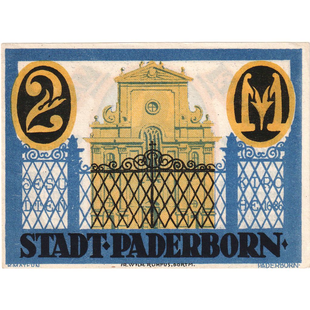 Alemanha, Paderborn, 2 Mark, 1921-11-10, UNC(63)