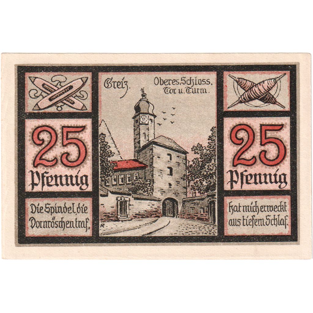 Niemcy, Greiz, 25 Pfennig, 1921-09-05, UNC(63)