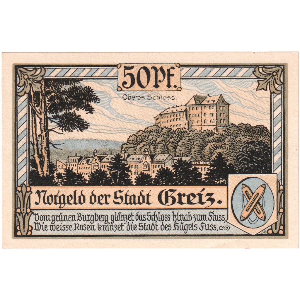 Niemcy, Greiz, 50 Pfennig, 1921-09-05, UNC(63)