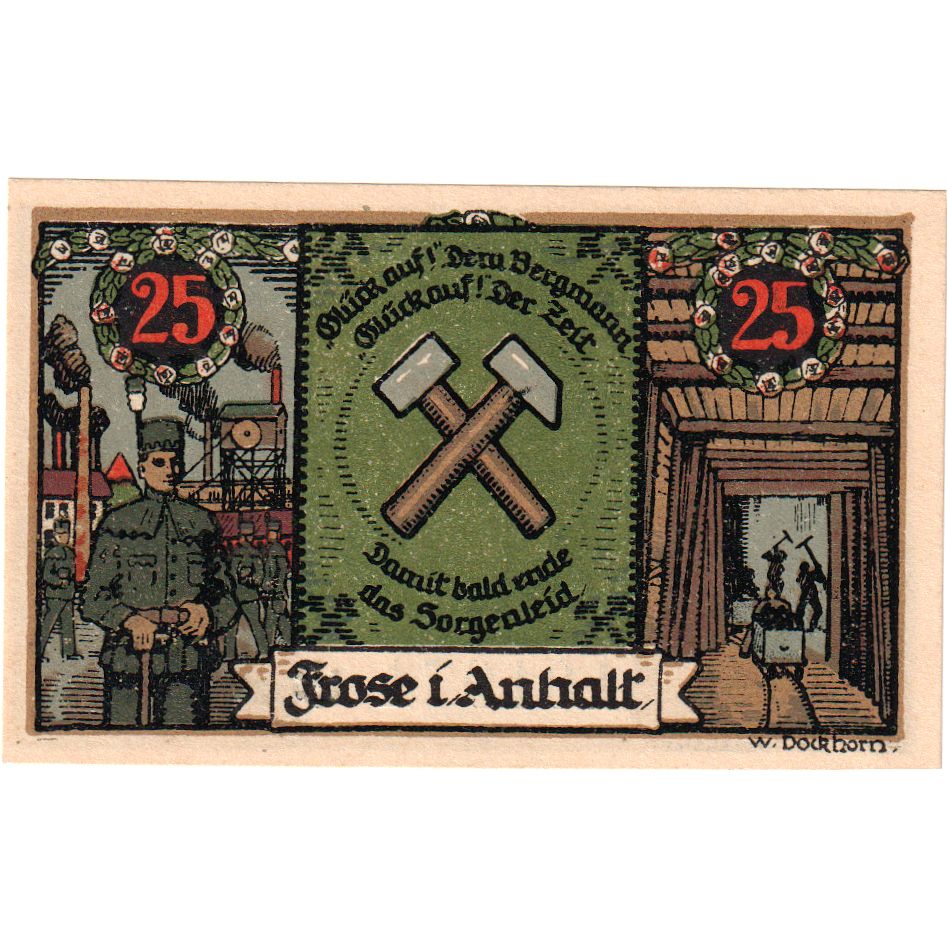 Alemania, Frose in Anhalt, 25 Pfennig, 1921-06-27, SC