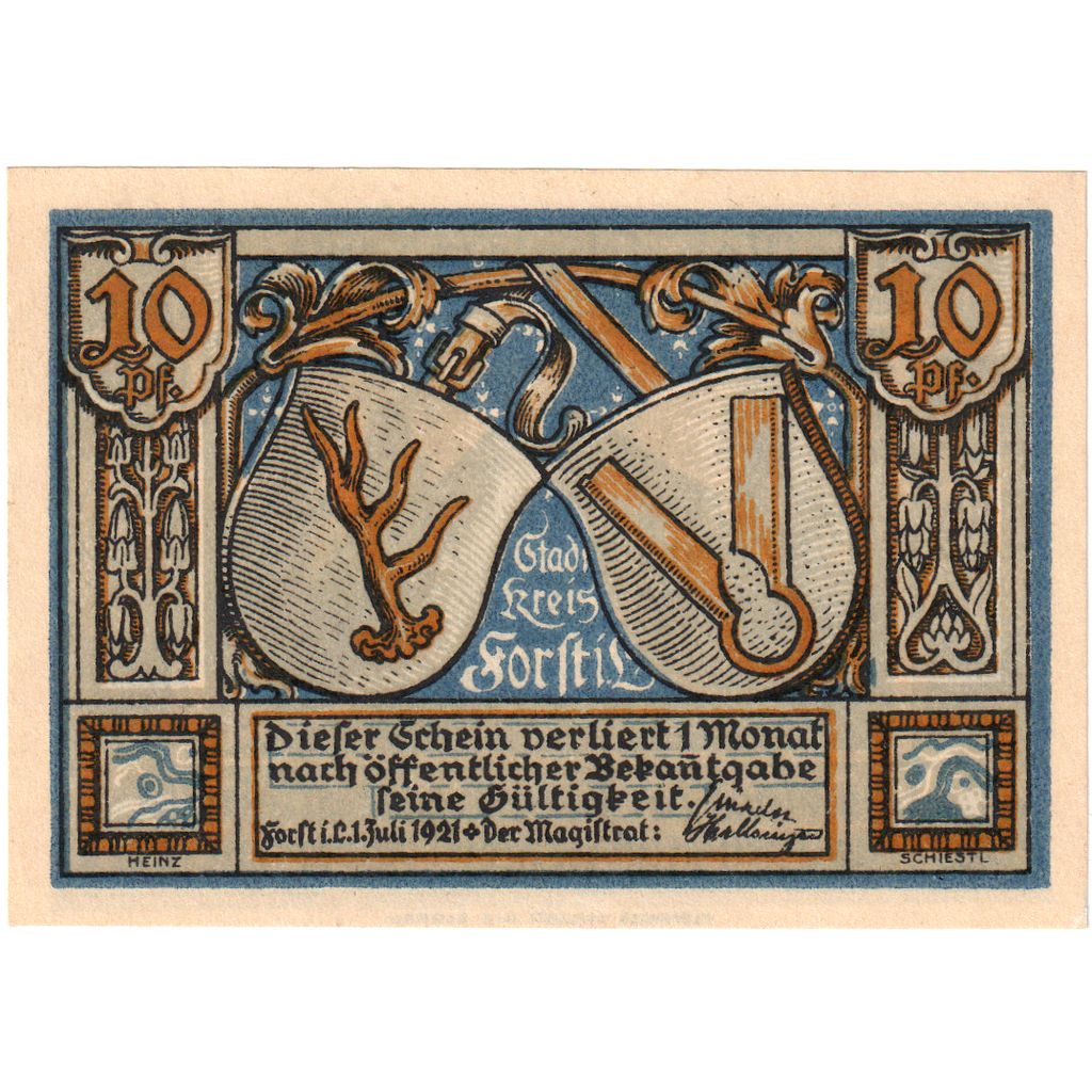 Alemanha, forst, 10 Pfennig, 1921-07-01, UNC(63)