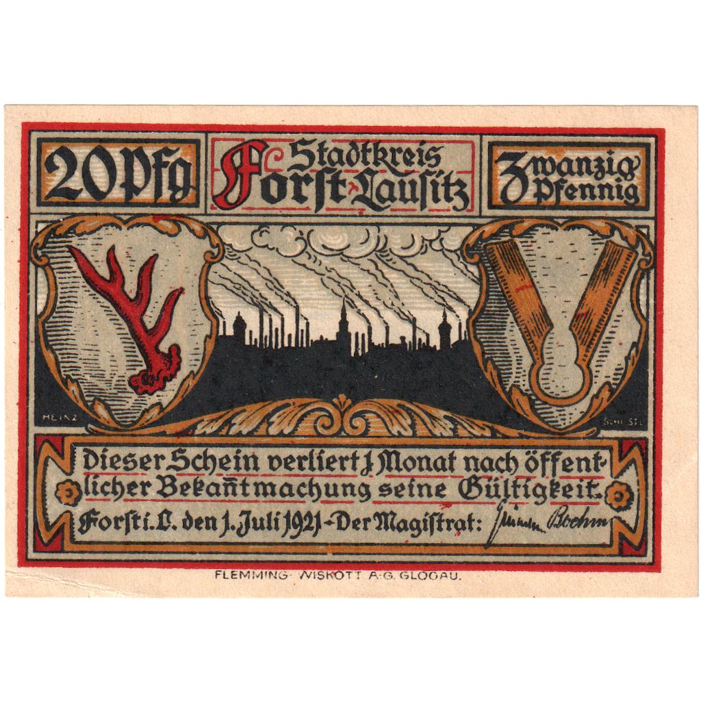 Alemanha, forst, 20 Pfennig, 1921-07-01, UNC(63)