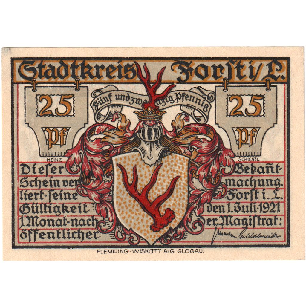 Alemanha, forst, 25 Pfennig, 1921-07-01, UNC(63)