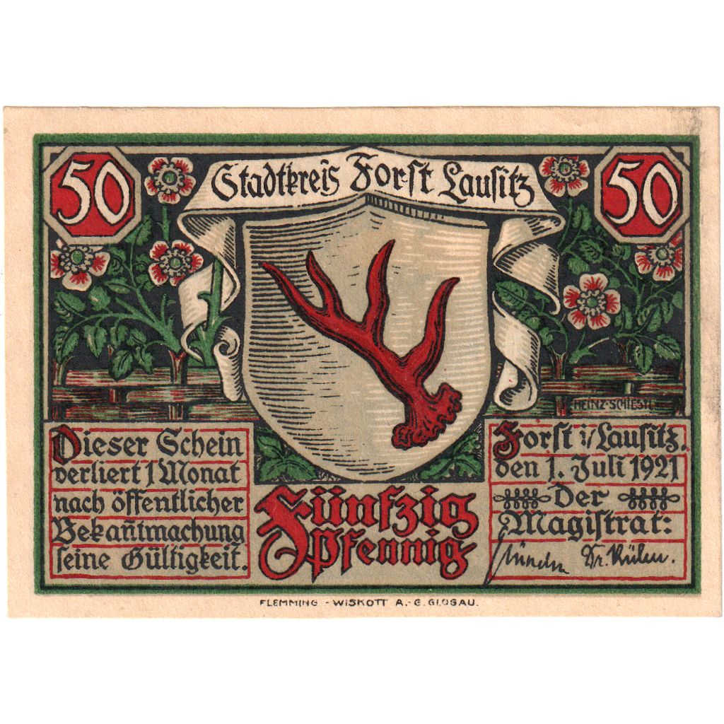 Alemanha, forst, 50 Pfennig, 1921-07-01, UNC(63)