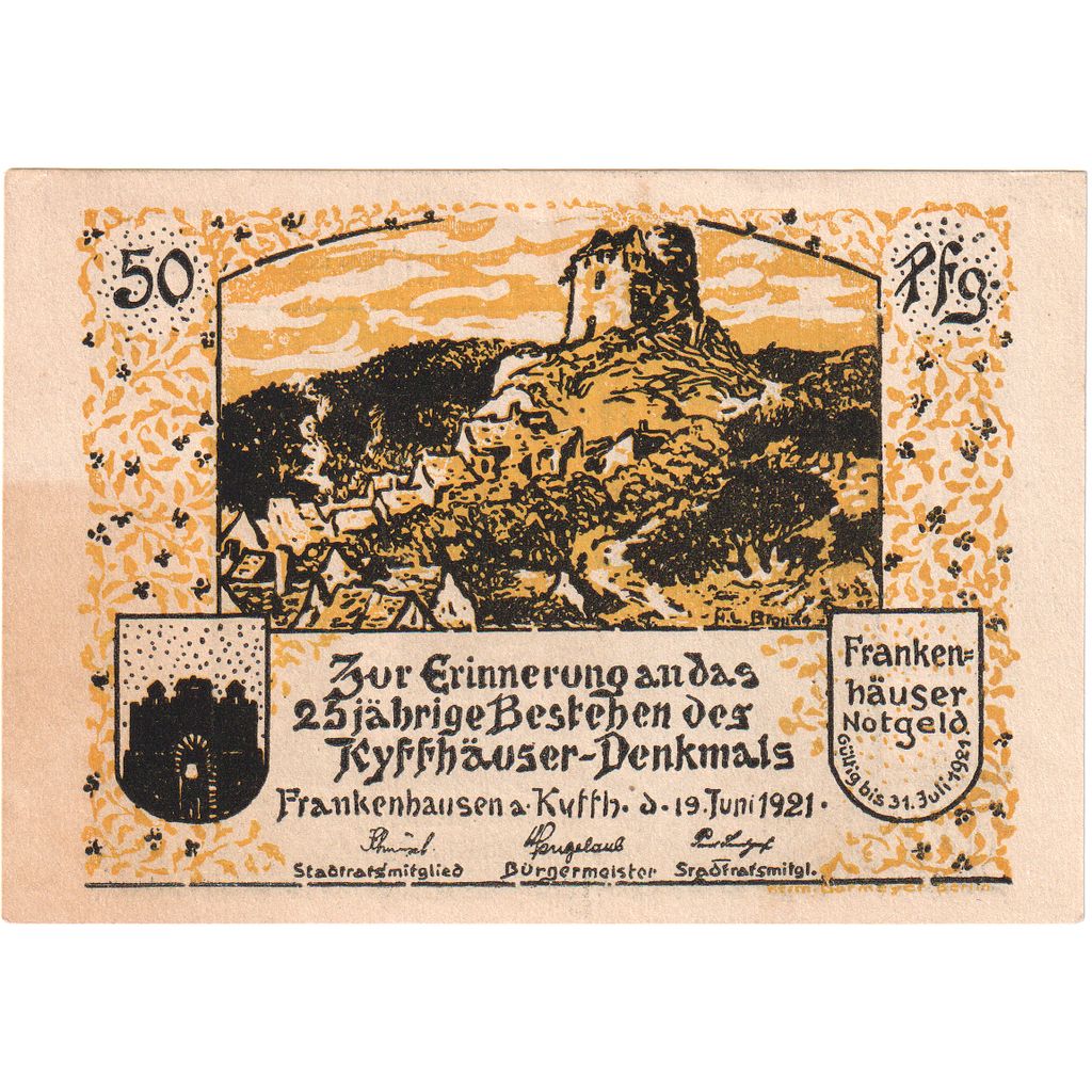 Deutschland, Frankenhausen, 50 Pfennig, 1921-07-31, VZ