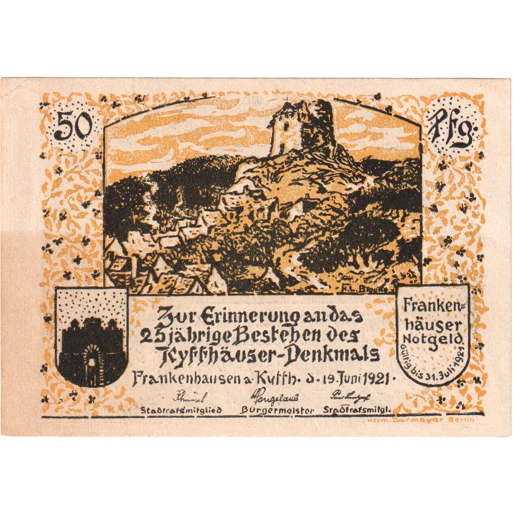 Deutschland, Frankenhausen, 50 Pfennig, 1921-07-31, VZ