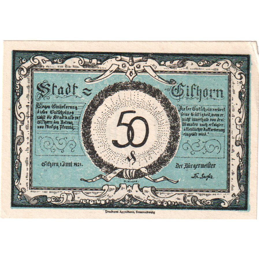 Niemcy, Gifhorn, 50 Pfennig, UNC(63)