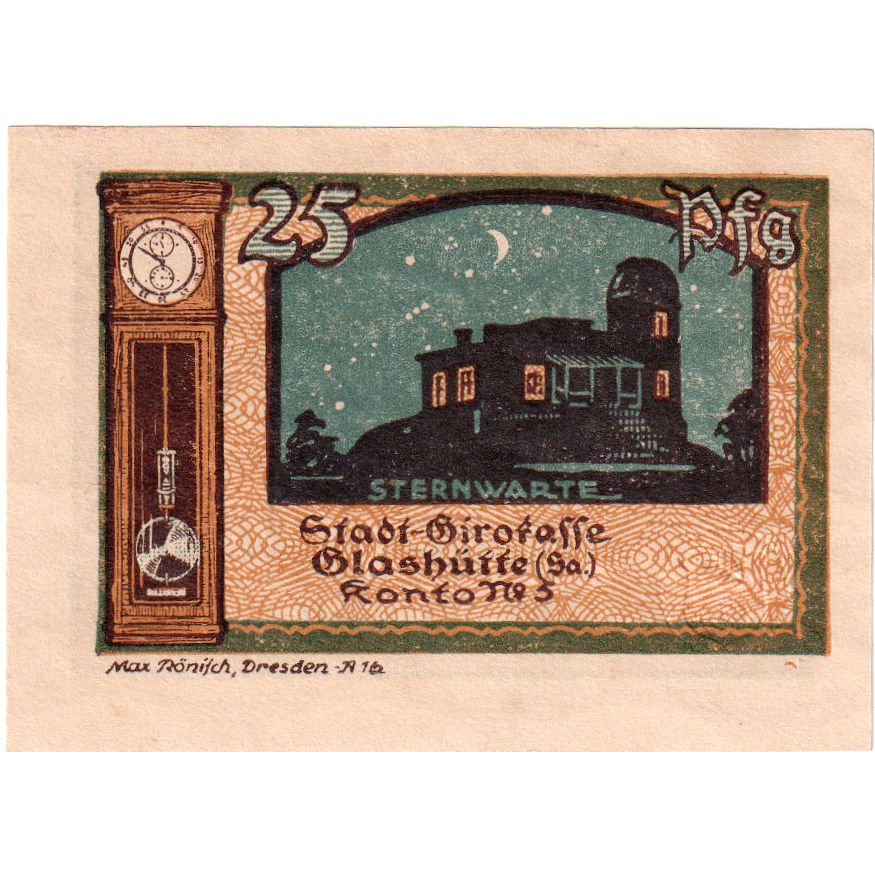 Niemcy, Glashutte, 25 Pfennig, 1921-08-01, UNC(63)