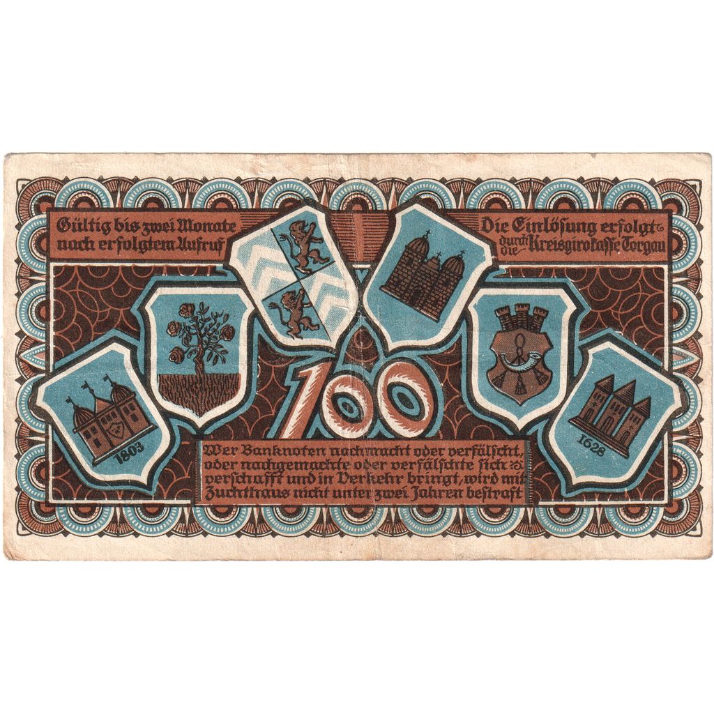 Duitsland, Torgau, 100 Mark, 1922-11-01, TB